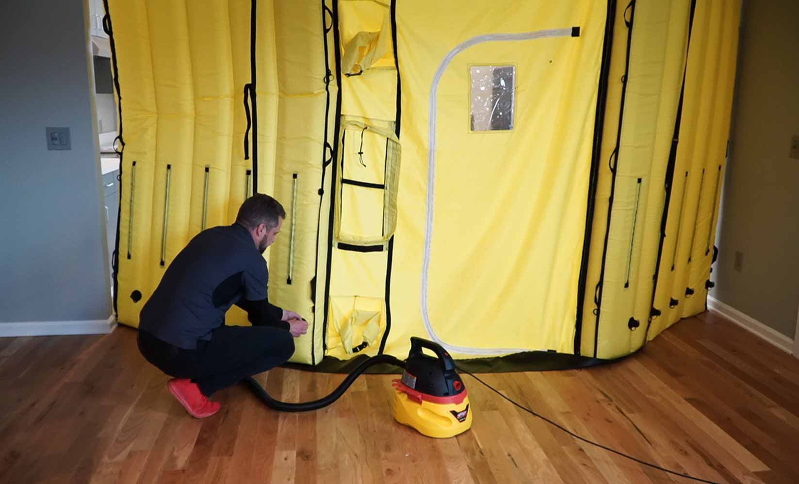 Inflating the Nexus AirWall containment system